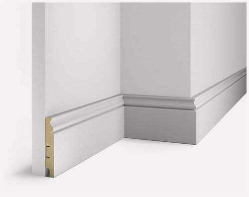 Изображение товара Плинтус МДФ под Покраску с Пазом Cosca AP10 Белый В100хШ16хД2400 мм / Коска.