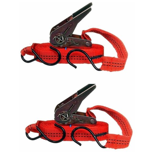 Комплект (2шт.) Стяжка груза А2ДМ с храповиком 110 мм. 5 м. 25 мм. 500-900 кг. Пакет