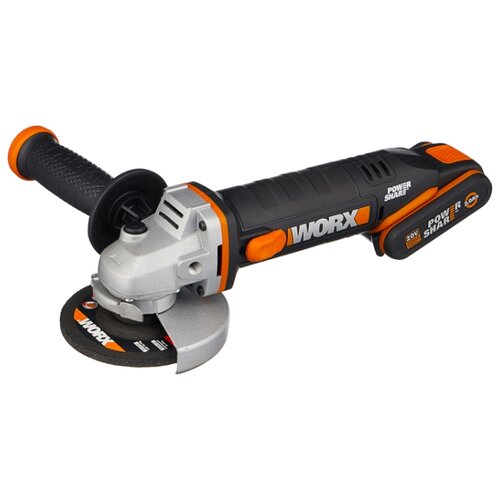 фото УШМ аккумуляторная Worx WX800 2.0Ач х2 кейс, 20 В, 115 мм, Worx PowerShare