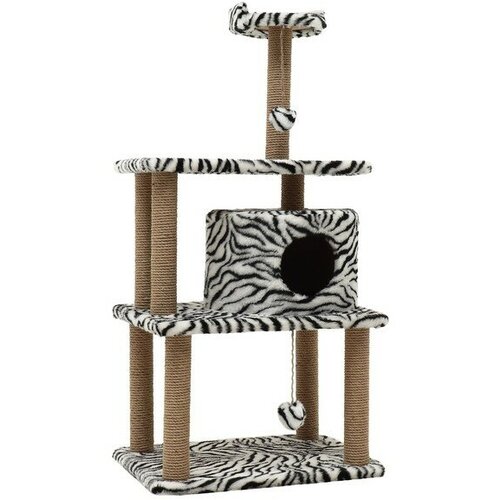 Домик-когтеточка для кошек «Круглый с игрушками» 65 х50 х 130 см 9519811