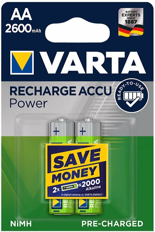 Аккумуляторы (2шт) VARTA HR6 AA Ni-MH 2600mAh 5716