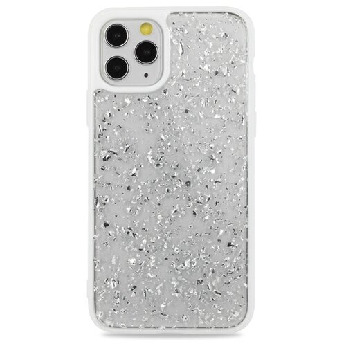 фото Противоударный силиконовый чехол для iphone 11 pro / накладка гелевая с блёстками для айфон 11 про (белый) pastila