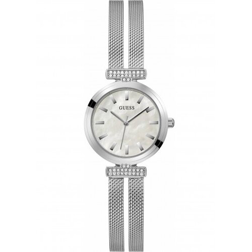Наручные часы GUESS 75614, серебряный hand around стальной браслет плоского плетения с чернением