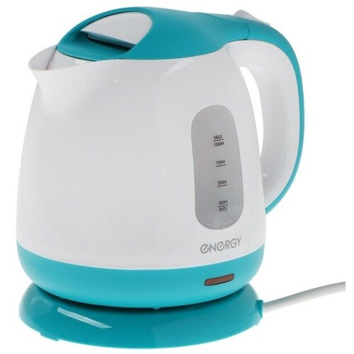 Чайник электрический ENERGY E-275 пластик 1 л 1100 Вт бело-бирюзовый 122800₽