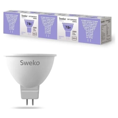 фото Sweko светодиодная лампа, серия 42, mr16 gu5.3, 38862 7 вт, 6500к, 50 шт.