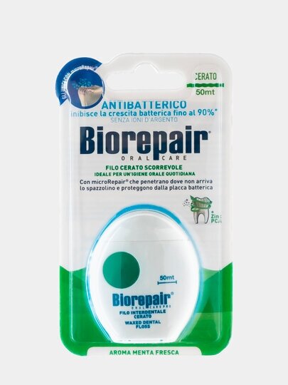 Biorepair Зубная нить с воском комплексная защита Waxed Floss, 50м (Biorepair, ) - фото №13