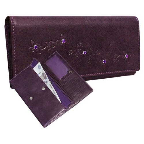 фото Портмоне кошелек женский кожаный мэри вп-17 друид фиолетовый kniksen