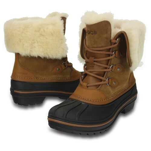 фото Ботинки crocs allcast ii luxe shearling boot , размер 40(w10) , wheat