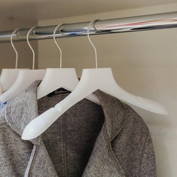 Плечики для одежды, широкие плечи, 31×4×17 см, цвет белый - фотография № 4