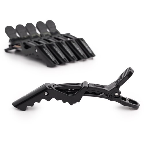 Зажим для волос парикмахерский аллигаторы 6 шт черные 420₽