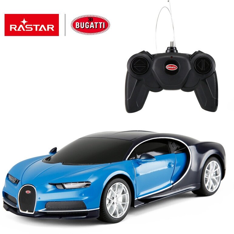 Машина р у 1:24 Bugatti Chiron Цвет Синий 76100E