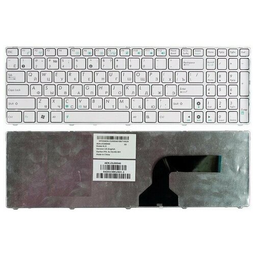 Клавиатура для ноутбука Asus N53 N52 N50 N60 N61 K52 K53 G53 G72 G73 A52 Белая pn KJ3 NSK-UGC0R NSK-UG60R 1159₽