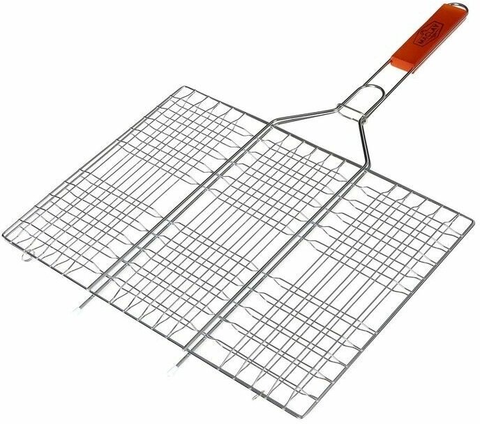 Решётка-гриль для мяса хромированная сталь, р. 61 x 40 см, рабочая поверхность 40 x 30 см - фотография № 4