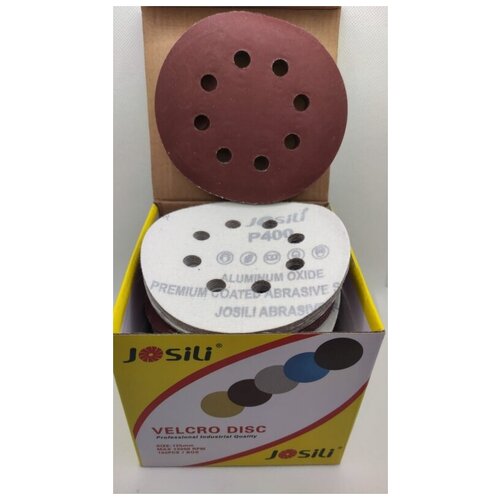Шлифовальный круг на липучке Josili (c отверстиями) P400 125 мм 15600-102
