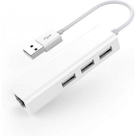 Адаптер Ks-is USB 2.0 LAN c хабом USB на 3 порта (KS-311)