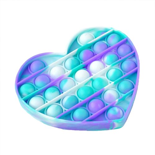 Сенсорная игрушка антистресс POP it Fidget с пузырьками Вечная пупырка - Тактильная успокоительная нажимная игрушка шарики, Сердце