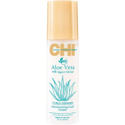 Крем увлажняющий для вьющихся волос Chi Aloe Vera With Agave Nectar Moisturizing Curl Cream, 147 мл chi шампунь для вьющихся волос aloe vera with agave nectar 739 мл