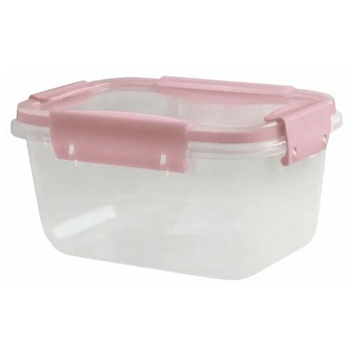 Контейнер герметичный для продуктов 0,75 литра розовый 4 зажима контейнер для еды