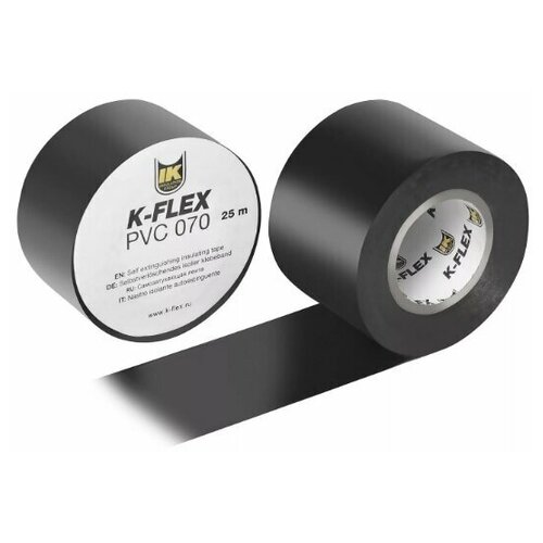 Монтажная лента K-FLEX PVC (ПВХ) черная 50 мм*25 м/ПВХ лента-липучка самоклеющаяся/изолента черная