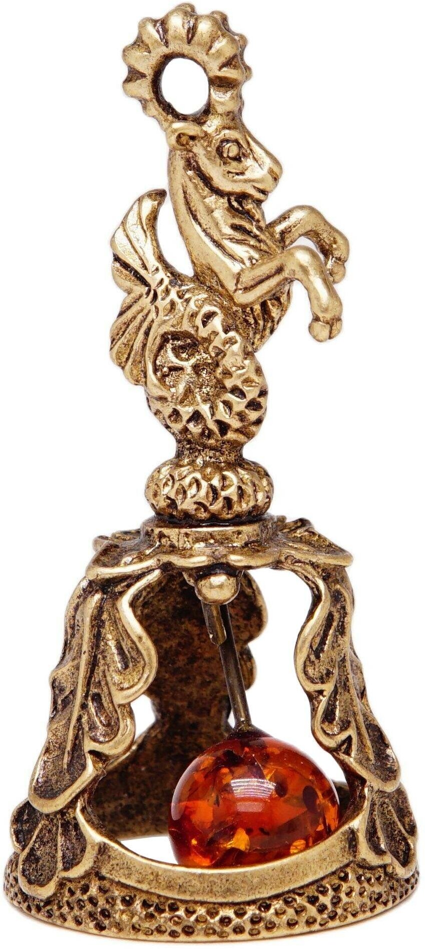 Колокольчик Знак зодиака Козерог (латунь, янтарь) 1539 Хорошие Вещи