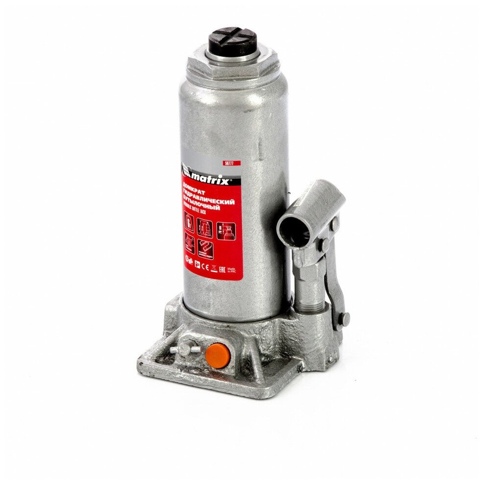 фото Домкрат гидравлический бутылочный, 6 т, h подъема 216-413 мм, в пластиковом кейсе Matrix (50777)