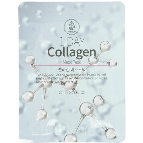 Маска для лица Med B 1 Day с коллагеном 27мл х3шт
