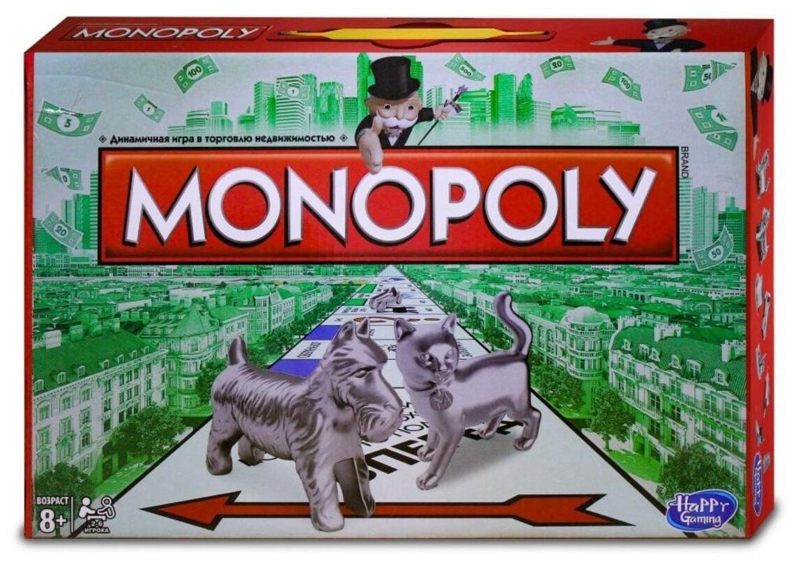 Игра настольная Монополия Классическая версия с котиком/ Настольная Игра Monopoly / Настольная игра для детей и взрослых