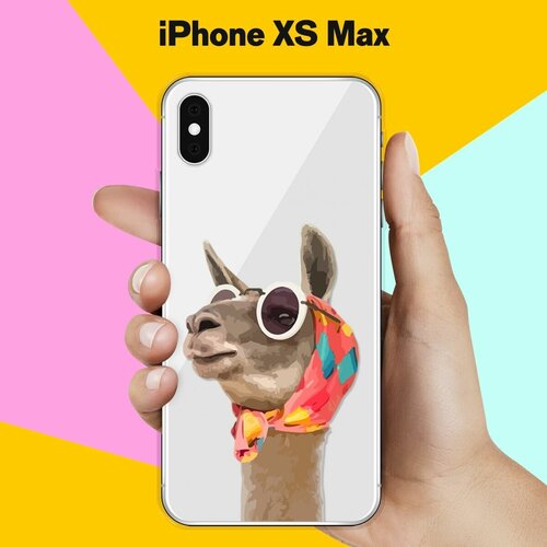 Силиконовый чехол Лама в очках на Apple iPhone Xs Max силиконовый чехол лама в очках на apple iphone se 2020