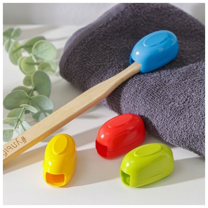 Колпачки для зубных щёток Clips Brush, 4 шт, цвет микс - фотография № 1