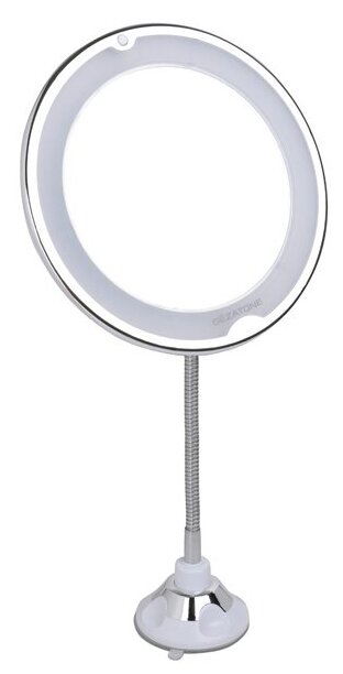 Gezatone, Зеркало косметическое с увеличением 10х, зеркало с подсветкой для макияжа на гибкой штанге и присоске, LM209 - фотография № 12