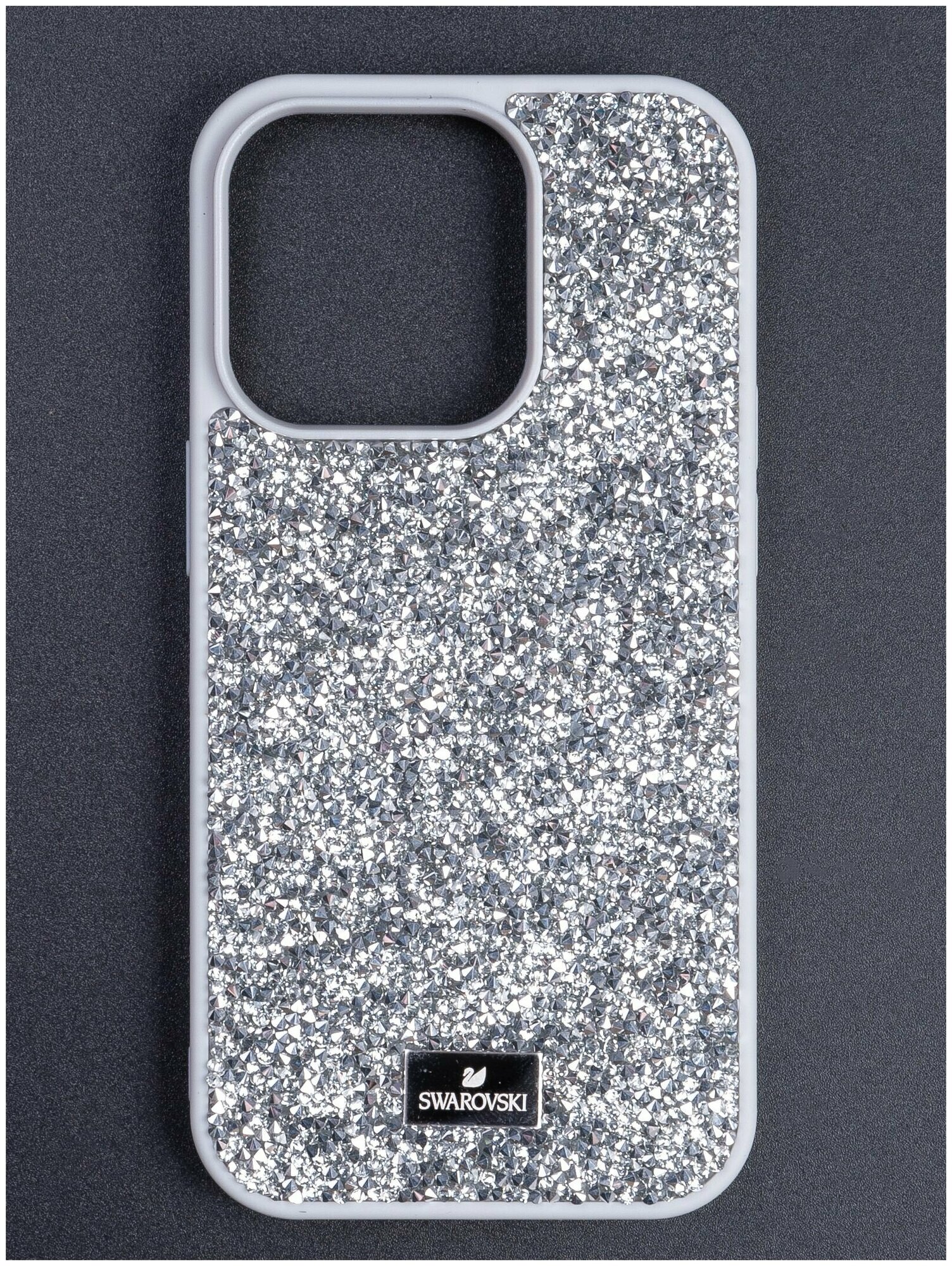 Чехол Swarovski на iPhone 15 Pro / Серебристый