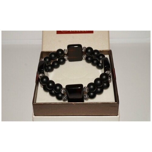 фото Славянский оберег, плетеный браслет coliete браслет"поглотитель негатива и защита от злых чар", шунгит, агат, 2 шт., черный