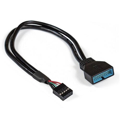 переходник 9pin 10pin female usb2 0 на 19pin 20pin male usb3 0 для подключения внешних usb разъемов корпуса пк Кабель-переходник USB 2.0-USB 3.0 ExeGate EX-CC-U3U2-0.3 (9pin(F)/19pin(M), 0,3м) EX284940RUS