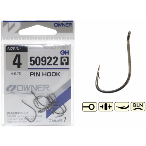 Крючок рыболовный OWNER PIN HOOK №10 BC (уп.10шт) крючок owner 53135 pin hook 10