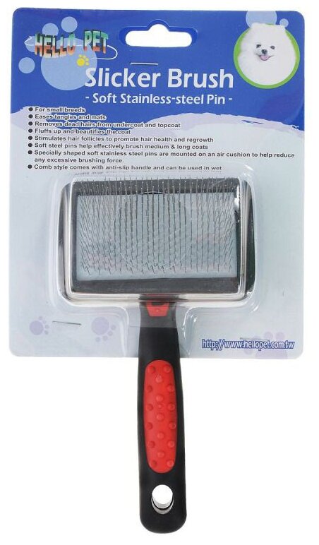 фото Hello Pet Пуходерка пластиковая малая с каплей блистер щётка односторонняя пуходёрка черный 14x5x7,5 см