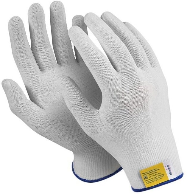 Перчатки защитные Manipula Specialist Микрон TNG-27/MG111, нейлон, 10 пар, размер 8 (нейлон с ПВХ)