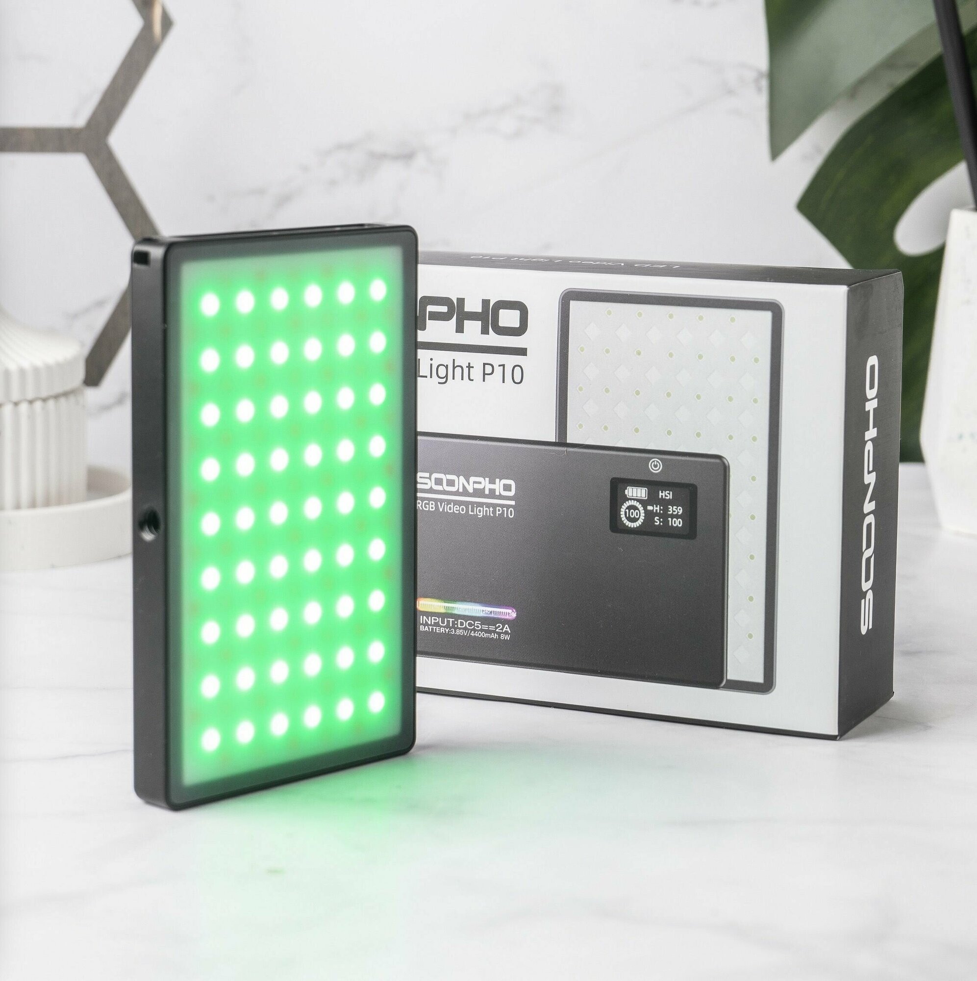 Soonpho RGB Video Light P10, портативный свет для фото и видео съемки, rgb светильник, штатив/держатель в комплекте