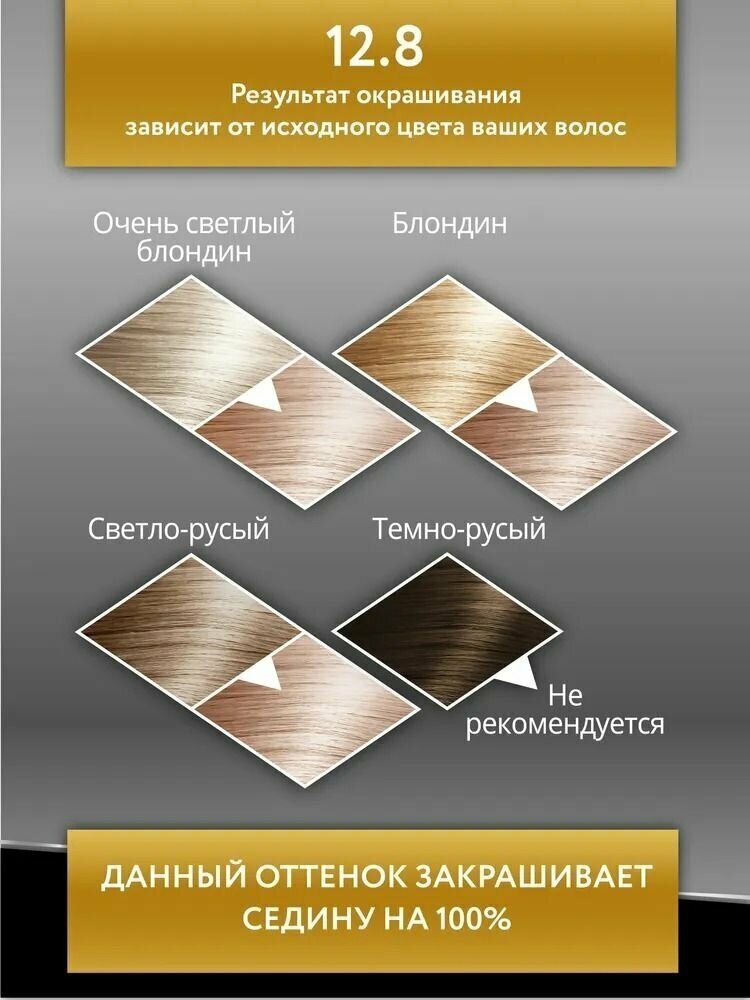 Крем-краска стойкая для волос Studio Professional 12.8 Ультрасветлый серебристо-розовый блонд, 50/50/15 мл - фото №15