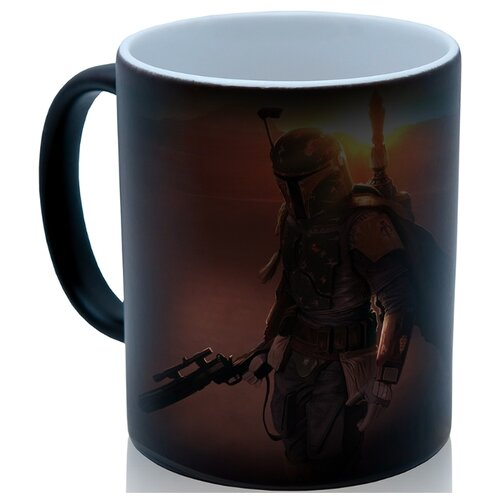 фото Кружка хамелеон star wars boba fett закат, оригинальный сувенир drabs