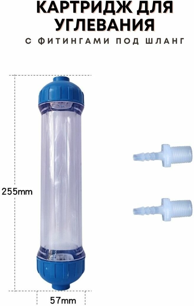 фото Картридж для углевания с фитингами под шланг