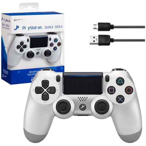 Беспроводной Bluetooth Джойстик/Геймпад/Контроллер для консоли/приставки PS4 белый