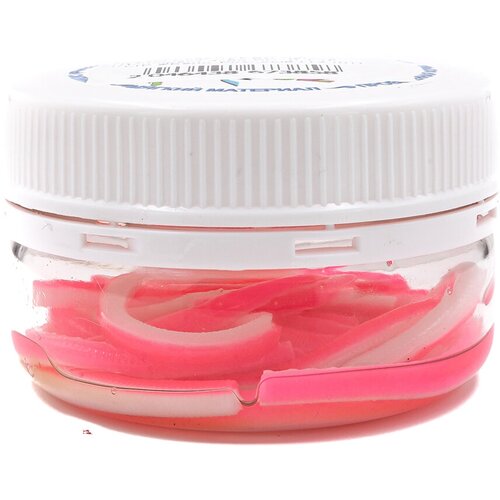 Силиконовая приманка NyaskiClub червь Лапша Доширак 3х90 мм 07 гр СЫР Бело-Розовый 12 шт 695₽