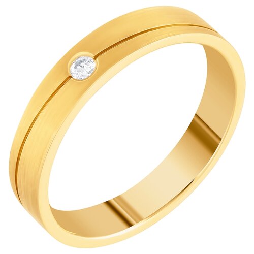 фото Jv кольцо из золота 585 пробы с бриллиантом ezdr-d33842l-dn-yg, размер 17.5