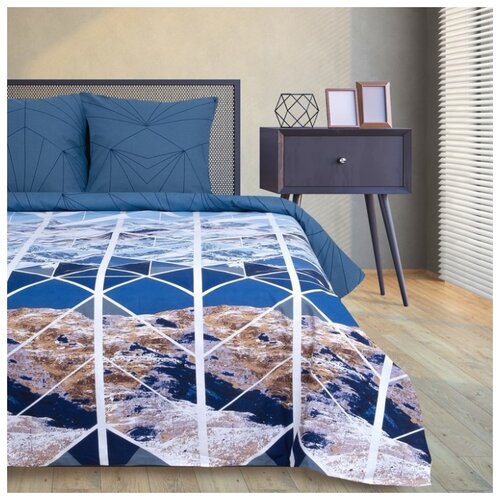 фото Постельное белье 2-спальное этель горные вершины, бязь, 70 х 70 см синий/белый