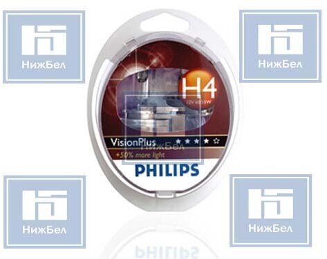 Philips Лампа галоген. H4 12 V 60/55 W VisionPlus +60% (к-т) "Philips"
