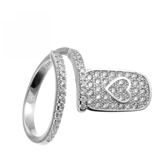 фото Кольцо фаланговое из серебра 925 пробы с кубическим цирконием r-fy1306_001_wg element47