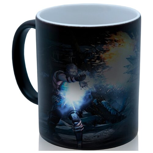 фото Кружка хамелеон по мотивам игры mortal combat , лёд и пламя, оригинальный подарок drabs