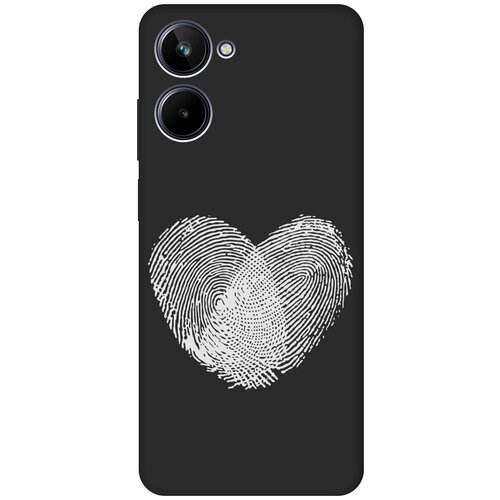 Матовый чехол Lovely Fingerprints W для Realme 10 4G / Рилми 10 4Г с 3D эффектом черный матовый чехол с карманом heart meme w для realme 10 4g рилми 10 4г с 3d эффектом черный