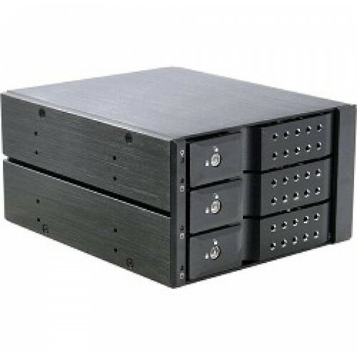 Корзина для жестких дисков Procase T3-203-SATA3-BK, черная, ручное управление скоростью вращения, поддержка горячей замены, габариты 146x86x202 мм mobile rack для hdd ssd procase l3 203 sata3 черный