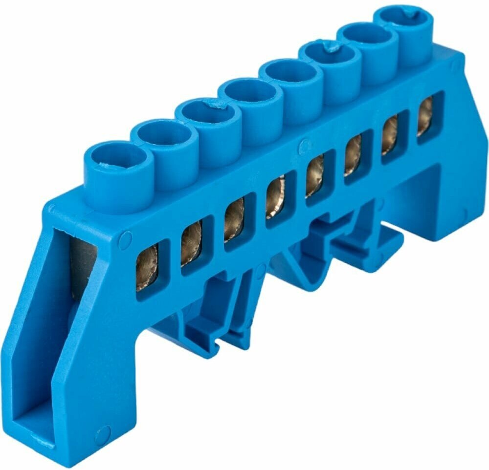 REXANT Шина нулевая в комбинированном синем изоляторе на DIN-рейку 8x12 мм 8 групп 11-2314